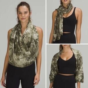 NWT! Lululemon Vinyasa Customizable Snap Multi Rulu Scarf Olive Green Tie Dye